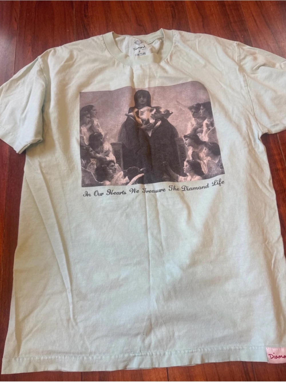 Diamond Supply Co. Light Green Graphic Tee with Vintage Tableau